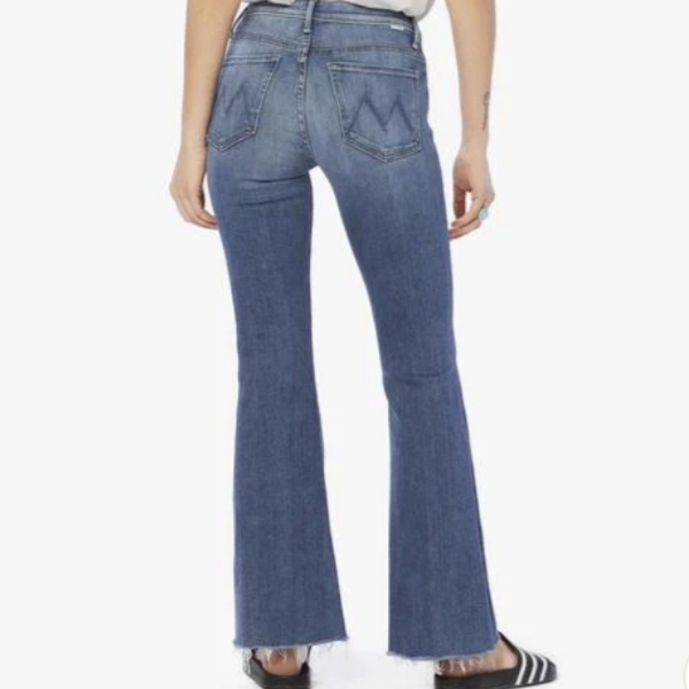 MOTHER Women's Blue Washed Flare Jeans - Picture 3 of 15